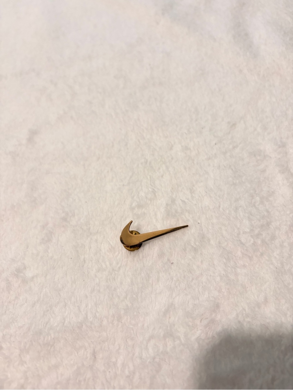 Gold Tone Swoosh Lapel Pin - Branded Accent